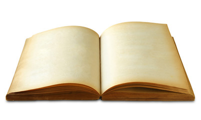 Old book isolated on white background with clipping path