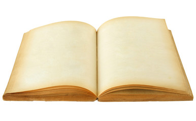 Old book isolated on white background with clipping path
