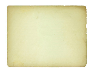 old paper sheet isolated