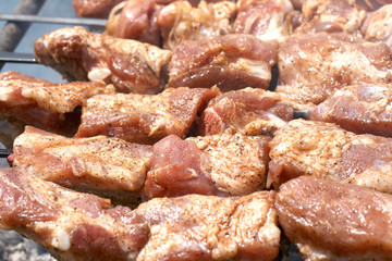 roasting barbecue close-up