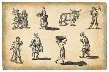Fototapeta na wymiar Village people illustration