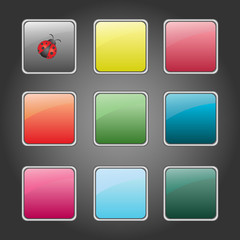 Set of colorful buttons