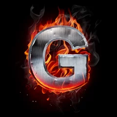 Wall murals Flame Hot metal letter