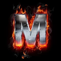Wall murals Flame Hot metal letter
