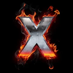 Wall murals Flame Hot metal letter