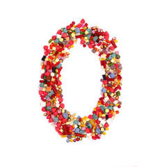 Candy letter on white background