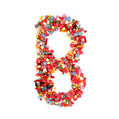 Candy letter on white background