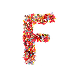 Candy letter on white background