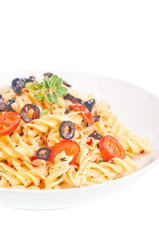 Aglio olio pasta  close up