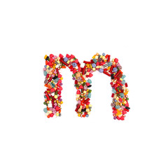 Candy letter on white background