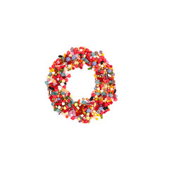 Candy letter on white background