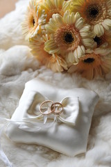 cushion with wedding  rings