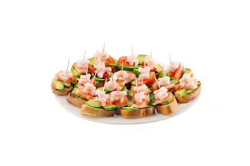sandwiches  with shrimps