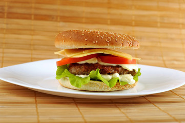 hamburger with cutlet