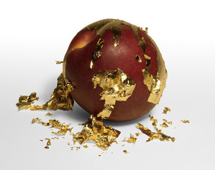 golden plated peeling peach