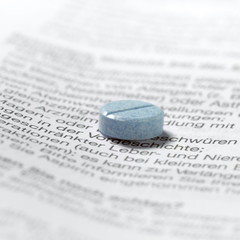 blue pills on package insert