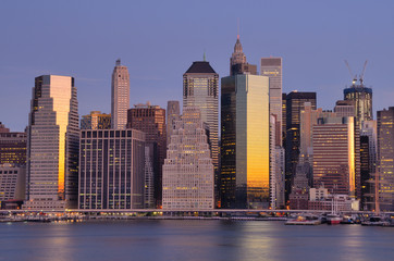 Obraz premium Lower Manhattan Financial District and the East River