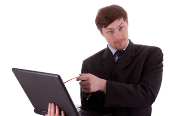 Geschäftsmann mit Laptop