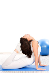Fototapeta na wymiar Woman doing fitness exercise