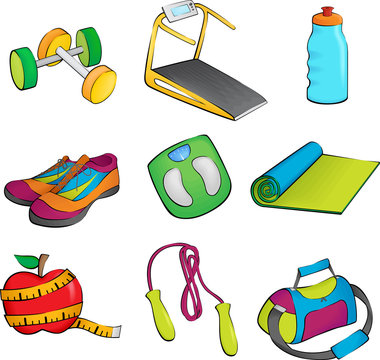 Exercise equipment icons