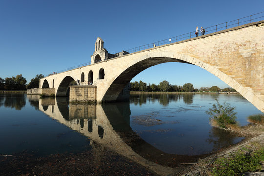 Medieval bridge in Avignon, France