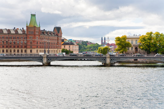 canal and bridge in Stockholm