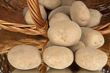 potatoes and a wicker basket