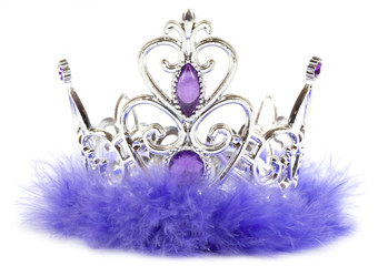 Purple princess crown isolated on white background