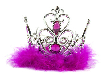 Magenta pink princess crown isolated on white background © kavring