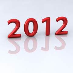 New year 2012 image with reflection 3d
