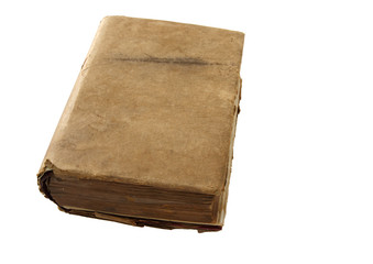 Old book isolated on white background with clipping path