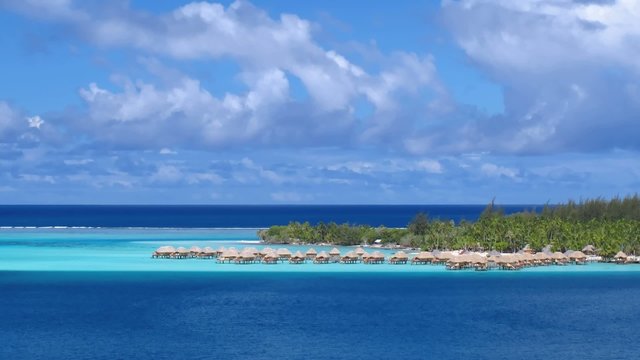 Time Lapse Clouds over Bora Bora Lagoon, French Polynesia
