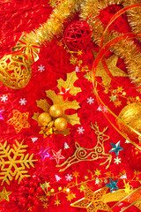 Christmas card background golden and red