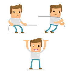 set of funny cartoon casual man
