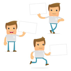 set of funny cartoon casual man