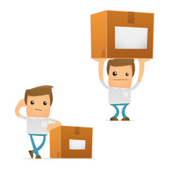 set of funny cartoon casual man