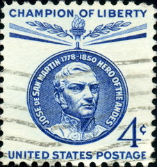 Jose de San Martin, Champion of Liberty. US Postage