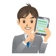 ビジネスマン A IT タブレット