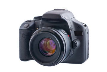 Digital SLR camera isolated over white background
