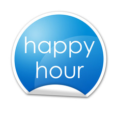 Pegatina happy hour con reborde