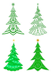 Christmas trees, set