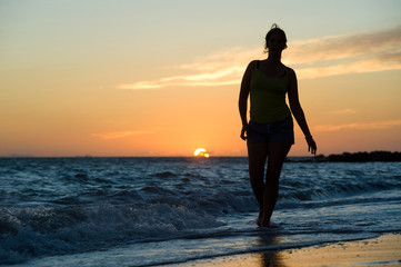 Walking on beach