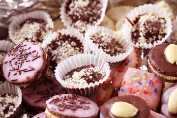 Chocolate candies and cookies