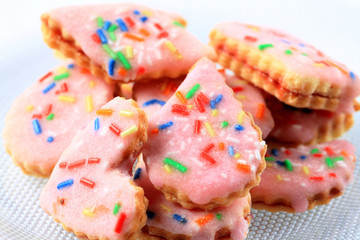 Pink frosted cookies