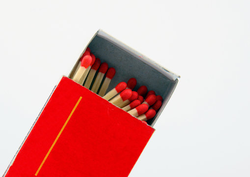 Safety matches with bright red heads