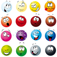 color balls with many expressions