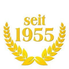 seit 1955  jubiläum lorbeerkranz lorbeer gold