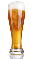 beer in a glass isolated on white