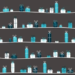 Seamless Pattern Gifts Turquoise/Grey © Jan Engel