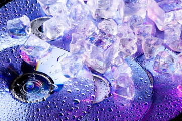 DVD disk and ice
